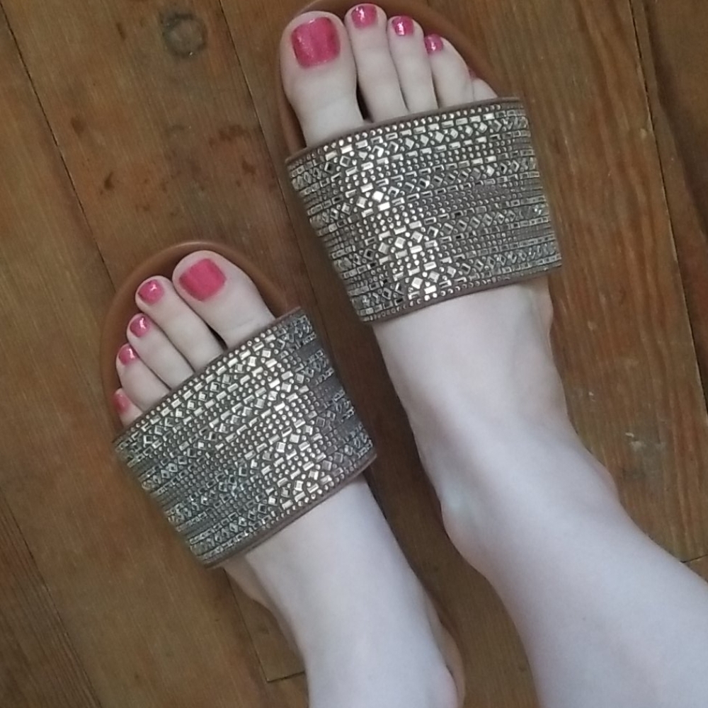 Gently worn bling sandals